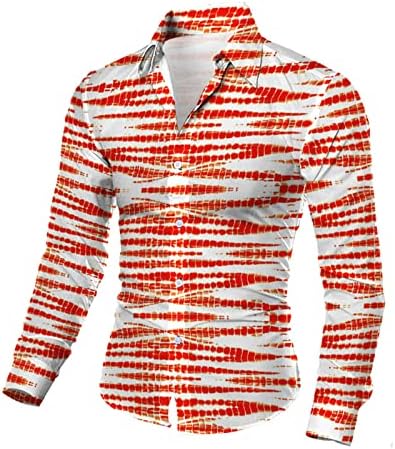 Camisas de linho Dudubaby para homens camisas de manga longa impressas casuais impressos de manga longa camisas de