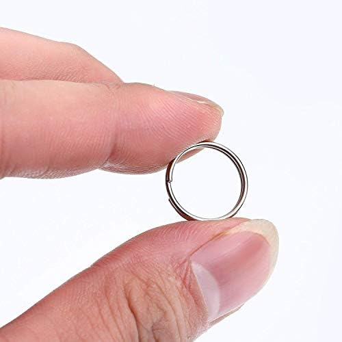 Onwon 200 pedaços pequenos anéis divididos níquel cadeias -chave conectores de link para conectar fecho de lagosta, encantos, links e outras jóias