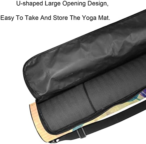 Ratgdn Yoga Mat Bag, Música abstrata Notas Exercício Transportador de ioga Tapete Full-Zip Yoga Mat Carry Bag com alça ajustável
