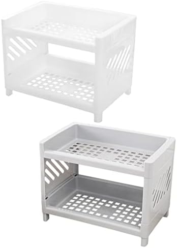 Andominantemente 2pcs Cozinha Espice Armazenamento de rack Caddy Spice Rack Organizador de Double- Decker prateleiras para