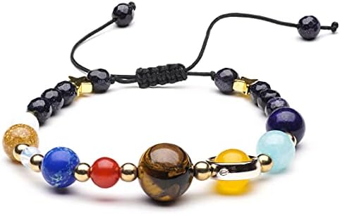 10 Sistema solar Bola de estresse Mulheres Sistema solar Bracelet Gift para crianças adultos adolescentes universo