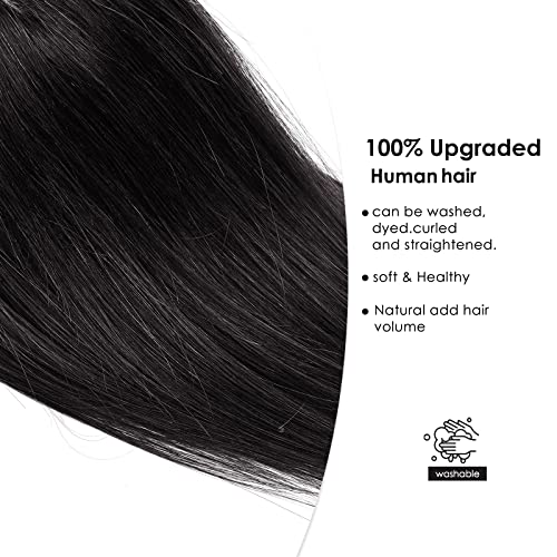 CAVIO DE CAVIO Toppers de cabelo humano reais com franja 150% Clipe de base de seda de densidade em peças de cabelo superior para mulheres com pêlo de cabelo/cabelo de cabelo de cabelo grão 10 polegadas 1b# 35g