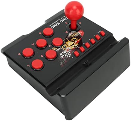 JOYSTICK SHANRYA GAME, 4 em 1 Cabo USB 3 metros 6 botões redondos Game Wired Joystick Black Red para console de jogo