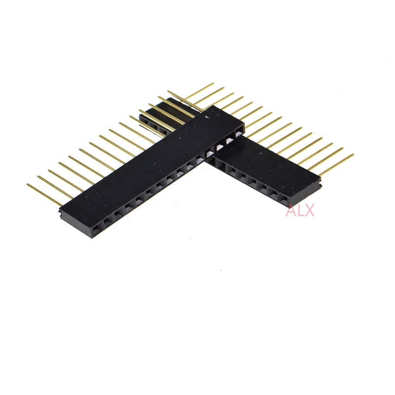 10pcs 15 pinos Linha única Cabeçalho de pino feminino de 2,54 mm Pin de pinço de 11 mm de 11 mm de tira 1x15 15pin para Arduino PCB