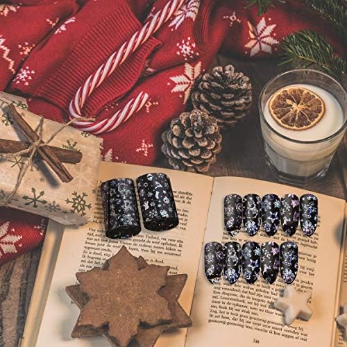 ABOOFAN 1 Conjuntos de adesivos de manicure de Natal Decalques de unhas de padrão DIY Pastas de arte de unhas Diy para o padrão de salão de salão em casa 2 Favor de festas