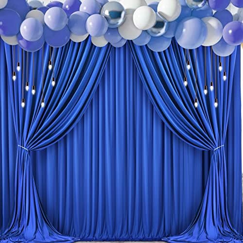 6 painéis Cortina de cenário azul real para festas rugas grátis foto cortinas de cortinas de pano de fundo decoração