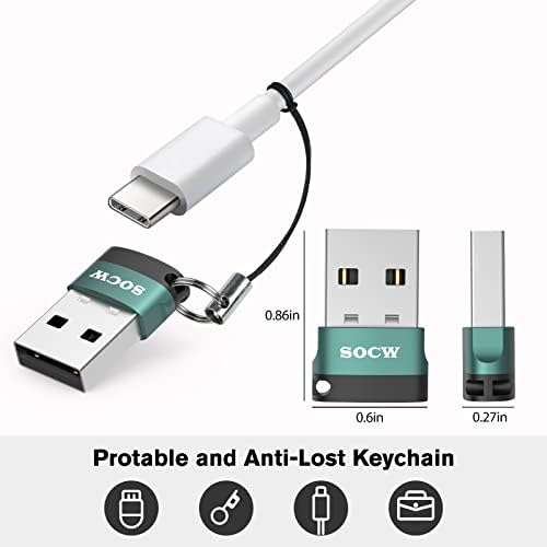 USB C fêmea para USB Um adaptador masculino, compatível com o relógio Apple Magsafe no plugue de parede USB, tipo C para um conector