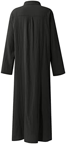 Vestidos Nokmopo para mulheres 2022 Cardigã listrado de linho de algodão casual vestido irregular de temperamento