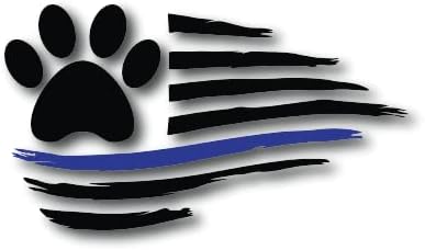 Bandeira Americana da linha azul com impressão de pata | Polícia K9 | Ótima idéia do presente | adesivo de decalques