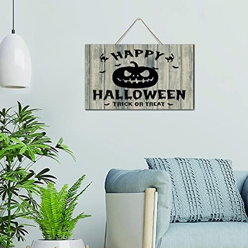 Feliz truque de Halloween ou tratamento de madeira placa de parede de madeira signo de fazenda tabela de fazenda country