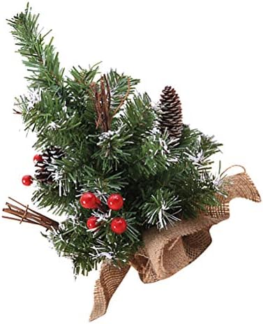 Árvore de Natal Artificial da Mini Artificial AMOSFUN Melhor escolha Decoração de Natal de 35 cm de linho de linho de pinheiro para mesa de mesa
