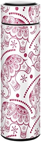 Cataku Elephants Ethnic Paisley Water Bottle isolado 16 oz garrafa térmica de frasco de aço inoxidável