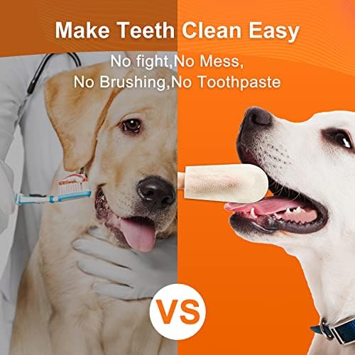 Limpos de dedos de dentes de cachorro yadee + spray dental para animais de estimação, spray de reflexão para cães e gatos, enxaguatório bucal para cães para limpeza de dentes de estimação - elimine o mau hálito, remova a placa e o tártaro