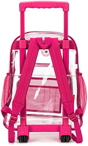 K-Cliffs Rolling Backpack Clear Mochila Pesada Bookbag Qualidade Veja através de sacolas Daypack Daypack Sacos de livros escolares