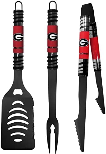 Siskiyou Sports NCAA Georgia Bulldogs 3 PC Black Tailgater BBQ Conjunto, tamanho único