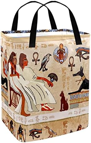 Antigo cesto de roupa de lavanderia colapsível da cultura do Egito, cestas de lavanderia de 60l de lavanderia de lavagem de roupas