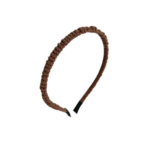 Yoemayuner Rouched Bandas de cabeça retro para mulheres, PU Cozed Hair Hoop Fashion Fashion Acessórios de cabelo elegantes