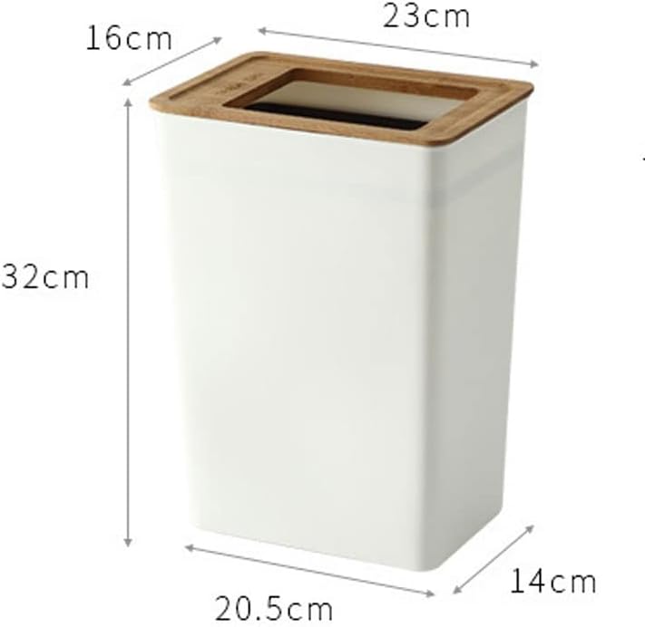 Xwwdp simples capa de bambu lixo pode plástico escritório na cozinha sala de estar quarto banheiro cesta de papel criativo