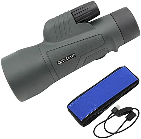 Telescópio monocular Tydeux K4-Prism HD 10x50 e mais quentes de lente USB de 25 cm, tira do aquecedor de orvalho da lente,
