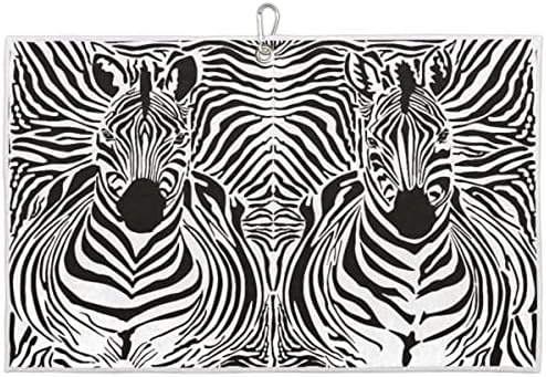 Animal Zebra Print Golf Toalha para sacos de golfe com clipe para acessórios de golfe masculinos e femininos Presentes de golfe engraçados