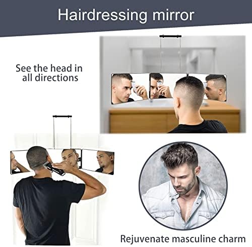 JanmPask LED Mirror de 3 vias para o espelho de cabelo de cabelo próprio Minfléia de espelho de suprimentos de barbeiro