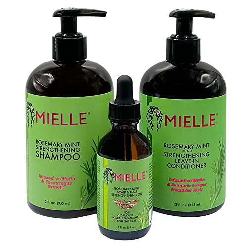 Mielle Rosemary Mint Organics Infused com biotina e incentiva produtos para o cabelo de crescimento para um pacote