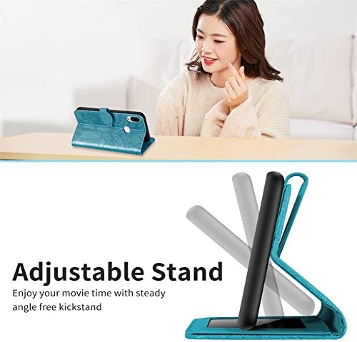 Bichong Compatível com Samsung Galaxy A10S Case de carteira Women Leather Flip com pulso Strap Kickstand Magnetic Shopfrof