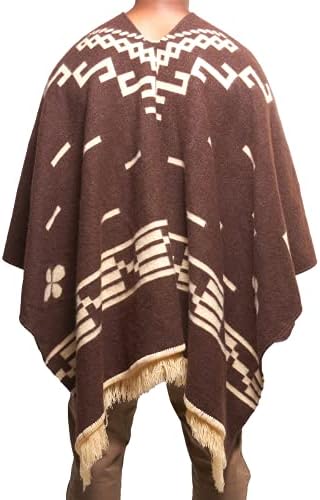 Davlina, Clint Eastwood, poncho de lã de alpaca: estilo ocidental, único e artesanal no Equador. Poncho de lã grosso, quente