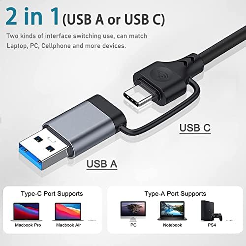 USB Hub 3.0 com 4 portas, Akwor Aluminium USB 3,1 C para USB 3.0 Hub para MacBook, Mac Pro/Mini, IMAC, PS4, PS5, Surface Pro,