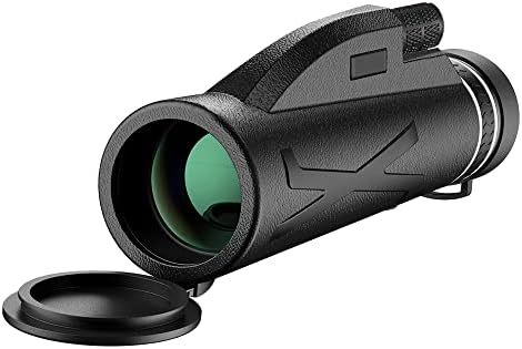 Telescópio ao ar livre monocular, 80 x 100 HD com montagem em smartphones e tripé, baixa visão noturna monocular, telescópio