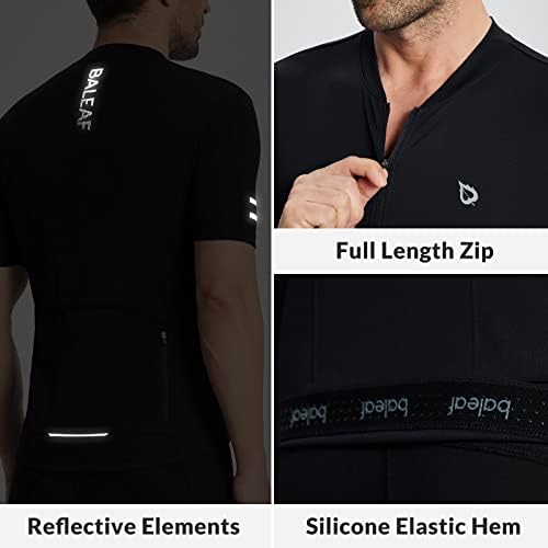 Jersey de ciclismo de Baleaf Men, camisas de bicicleta de manga curta camisetas de bicicleta de bicicleta tampas de