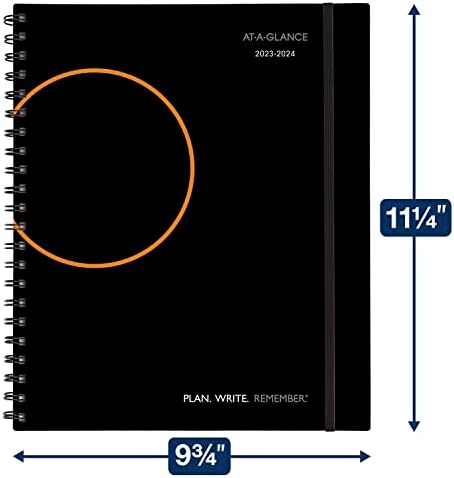 Atualmente, 2023-2024 Planejador Acadêmico, semanalmente e mensal, livro de compromissos por hora, 8-3/4 x 11, abas grandes