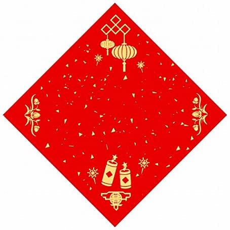 WELLIEST 40PCS Festival de primavera chinesa Blank Fift Fu Personagem Vermelho Xuan Papel, Coupas chinesas Dou Fang Fu Fu Startador de parede para decoração de festa de ano novo, Rich todos os anos, 34cm x 34cm