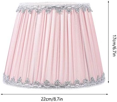Capa de lâmpada osaladi rosa cogumelo plissado tonalidade de lâmpada pequena tom de lâmpada de barril elegante clipe