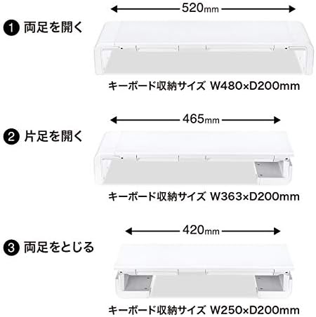 Sanwa Supply MR-LC804W Rack de mesa, 3 níveis do tipo de variável de largura, branco