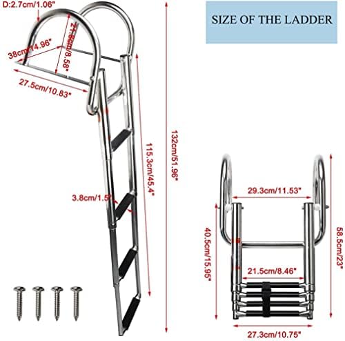 Futurup 4 etapas Pontos de barco escada, aço inoxidável