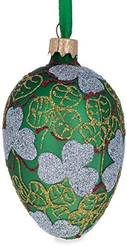1902 Clover Leaf Royal Egg Glass Christmas de Natal 4 polegadas