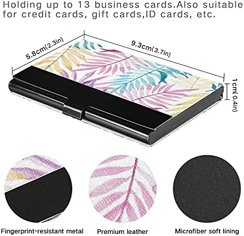 Titular colorido de cartão de visita de folhas tropicais para homens Caso de cartões de visita de homens com cartões de crédito de