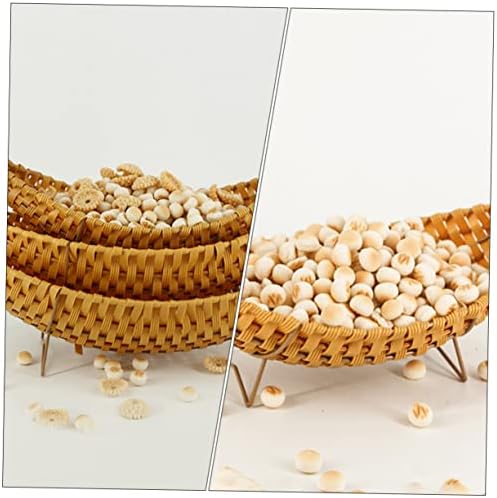 Cabilock 3 PCs Rattan Storage Basket Wicker Wicker Home Decoration Desk Decoração