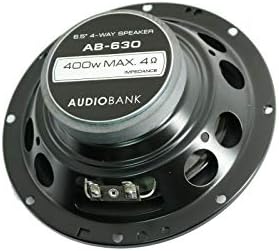 AudioBank 2x AB-630 400 Watts Manuseio de energia de 6,5 polegadas de 4,5 polegadas de áudio de áudio de carro de 4 vias Alto-falantes coaxiais com resposta de frequência: 65-20000 Hz e 2x15 piezo tweeter