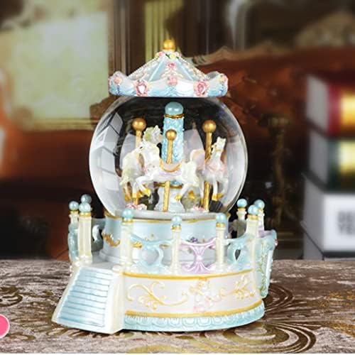 Liuzh Carousel Crystal Ball Box Box Decorações Fantasia Flutuante Snow Octave Box Girl Birthday Gift Christmas
