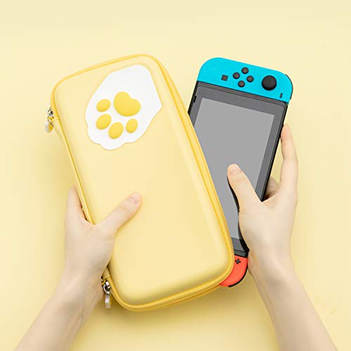 Geekshare Cat Paw Case compatível com Nintendo Switch/Switch OLED - Portátil Hardshell Slim Travel Caso Case Fit Console