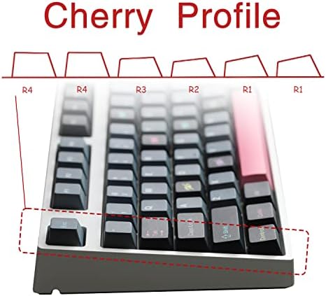 Yiyangkeys perfil de cereja PBT Keycaps para teclados mecânicos 60% 65% 75% CAP BLAT BLACK CHECO CAPS DE CHAVE DE