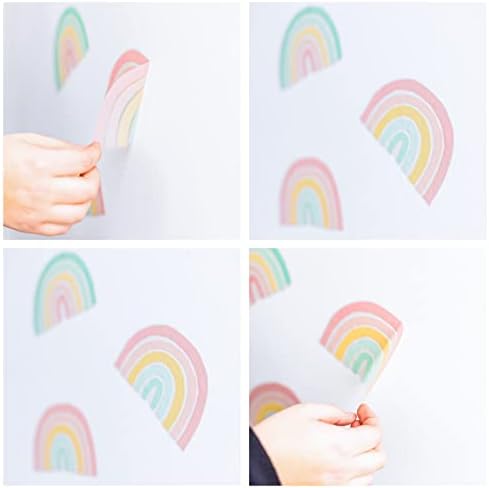 Decalques da parede do arco -íris | Decalques de arco -íris para quarto de meninas | Papel de parede do arco -íris | Decoração de Boho
