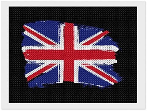 Bandeira dos kits de pintura de diamante do Reino Unido 5D DIY FLILHA FILIZAÇÃO RETRAS DE RETRAS DE WALL Decor para