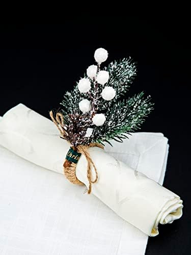 ABZEKH NACKIN RINGS DORAÇÕES CRISTmas 1pc Decoração de planta de Natal Anel de guardanapo Ornamentos de Natal