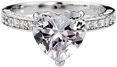 2023 Amor feminino Coração de zircônia de diamante Anel de noivado Tamanho do anel de casamento 9 anéis para mulheres