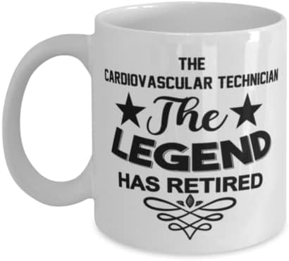 Caneca de técnico cardiovascular, The Legend se aposentou, idéias de presentes exclusivas para o técnico cardiovascular, copo de chá de caneca de café branco