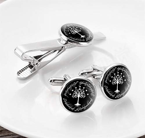 Kooer Cufflinks para homens, brancos de árvores de árvore de casamento árvore de natal da vida Links Links Presente