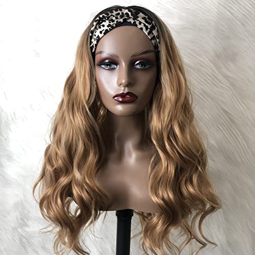 Gdwigs longa peruca ondulada para a cabeça para mulheres negras perucas sintéticas de faixa de 180% de densidade corporal